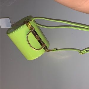 neon yellow hand bag